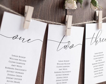 table assignment cards