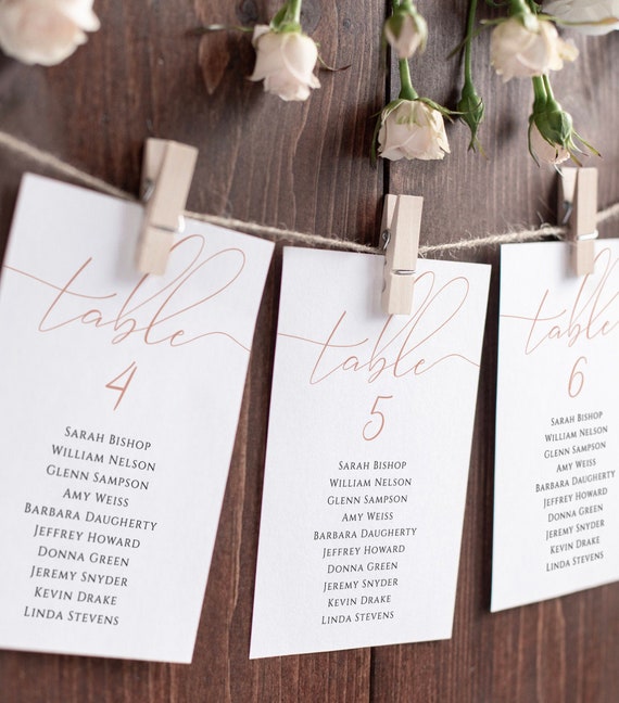 Etsy Wedding Seating Chart Template