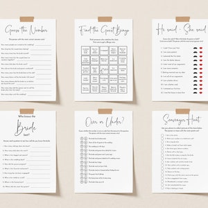 Bridal Shower Games Printable Bridal Shower Games Minimalist | Etsy