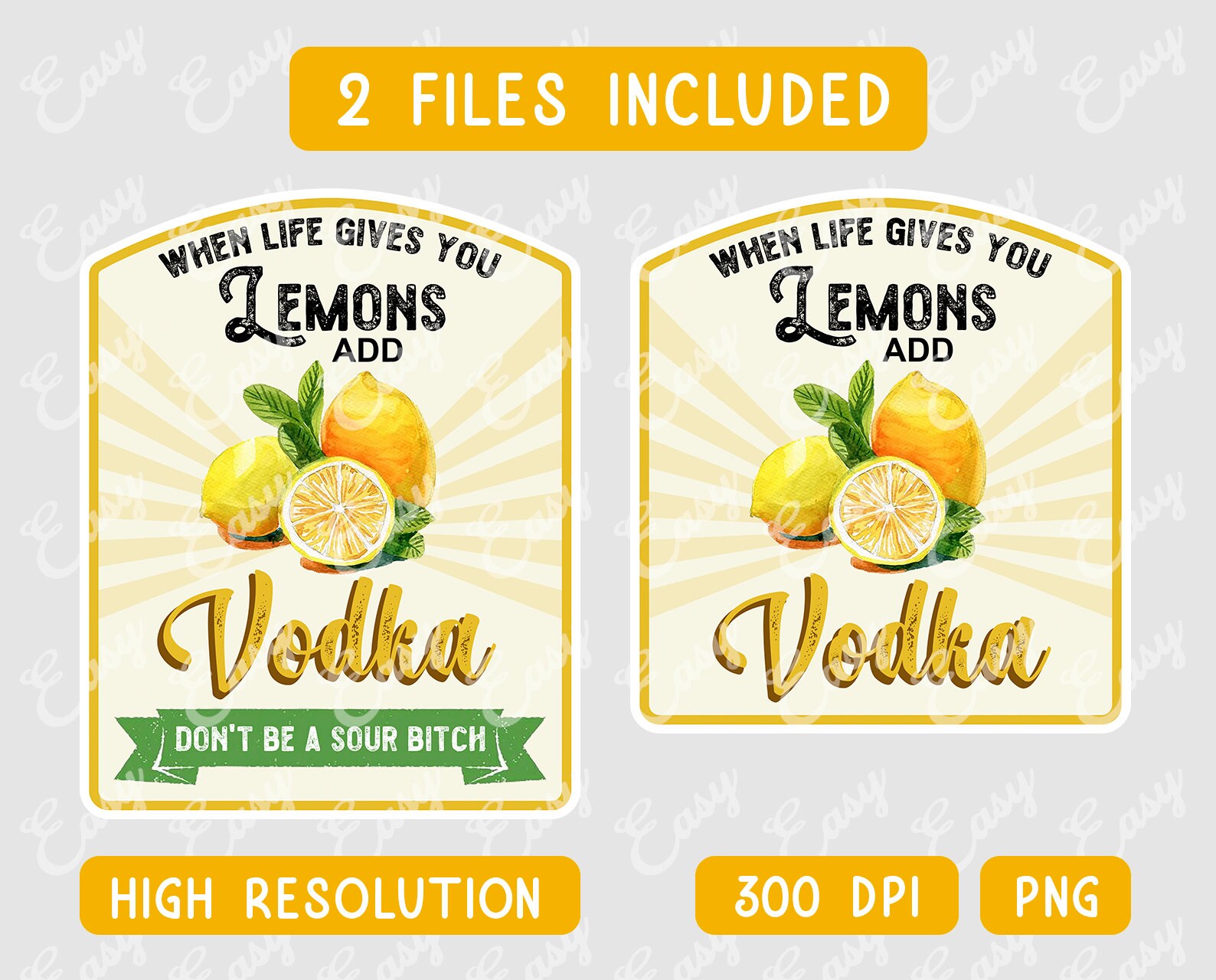 When Life Gives You Lemons Add Vodka PNG Lemon Label Etsy