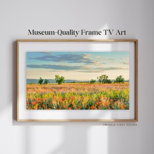 Wildflower Field Painting for Samsung Frame TV: 4K Floral Landscape (Digital Download)