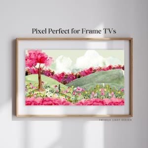 Spring Landscape Painting for Samsung Frame TV: Whimsical 4K Art (Digital Download)