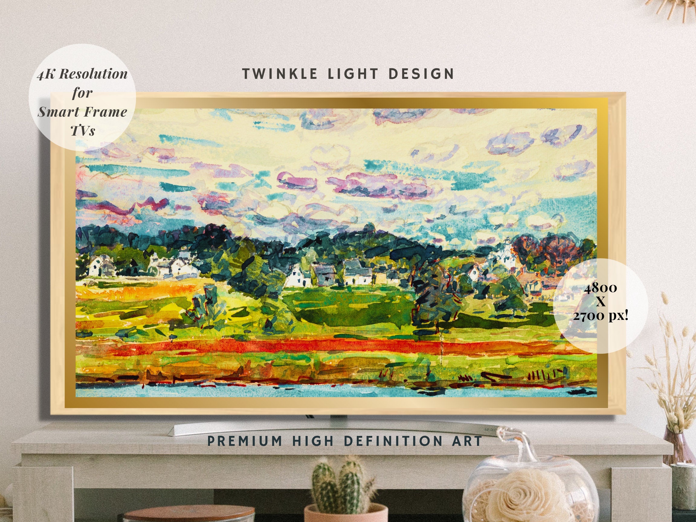 Samsung the Frame TV Art 4K Frame TV Art Painting Colorful