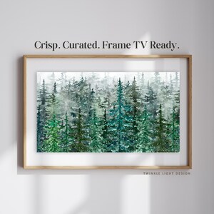 Winter Forest Samsung Frame TV Art: Snowy Evergreen Trees (4K Digital Download)