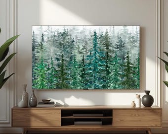Evergreen Winter Forest Landscape for Samsung Frame TV | Luxe Nature Frame TV Art, Digital Download