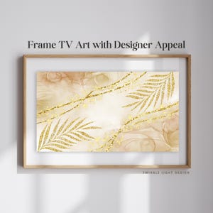 Gold Samsung the Frame TV Art | 4k Frame TV Art for Samsung Download | Abstract Neutral Glitter and Gold Marble Artwork for Smart Frame TV