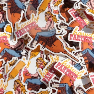 Howdy Partner Corn Dog Cowgirl Sticker | Water Bottle Decal | Laptop Decal
