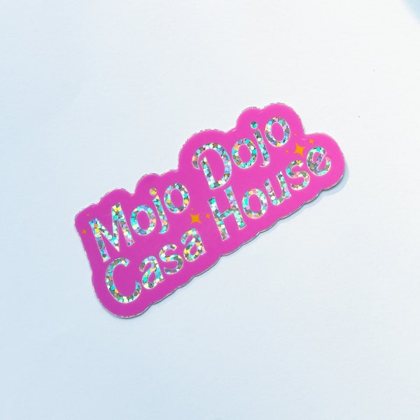 Mojo Dojo Casa House Glitter Sticker | Water bottle sticker | Laptop sticker | Decal | Kendom