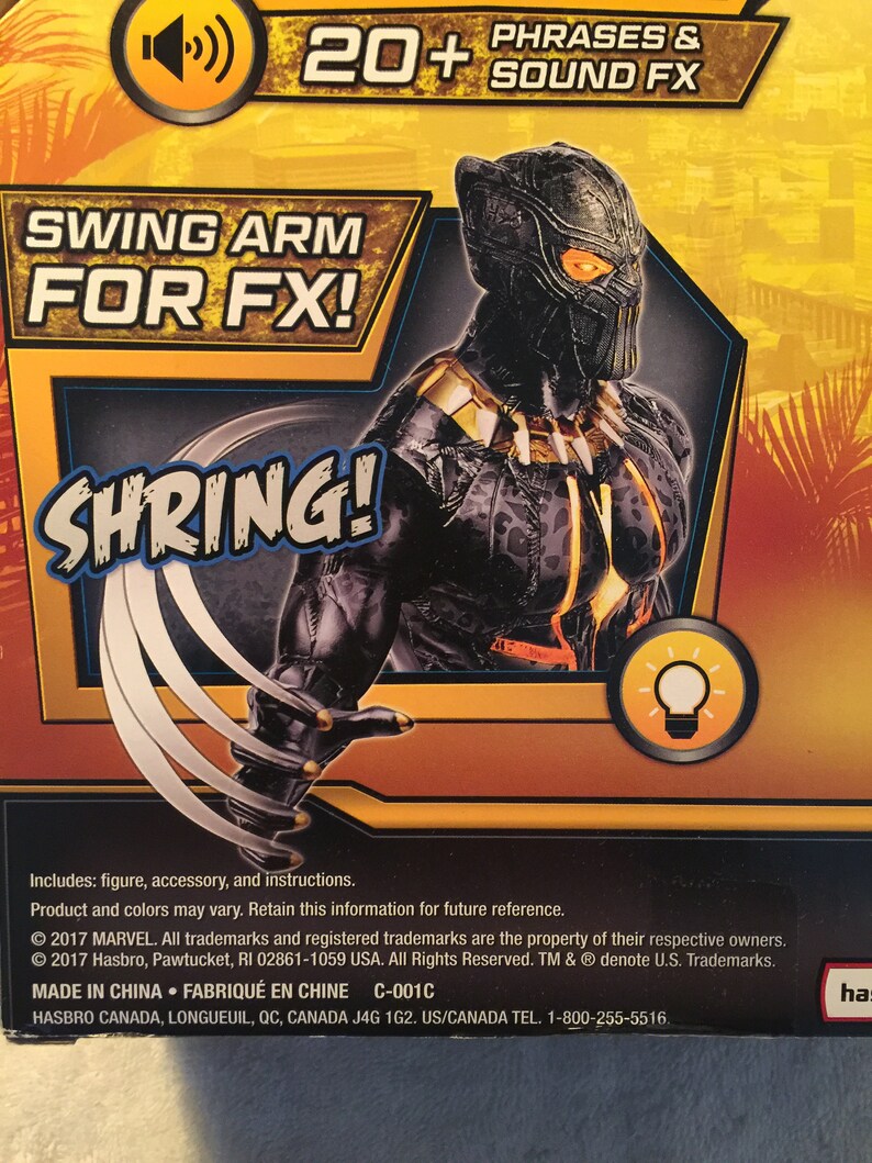 Black Panther Marvel Slash /& Strike Killmonger Hasbro 2017 Action Figure NIB