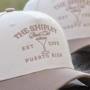 Personalized Embroidered khaki Trucker Hat, 80s Vintage Style, Custom Women Club Trucker Caps, 25031701