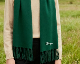 Personalised men Scarf Winter Scarf Custom Christmas Scarf Embroidered Initial Scarf Wedding Scarf Gift 25100303
