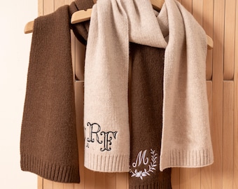 Scarves Custom Embroidery Wool Scarf-Personalised luxury scarf- 100% Pure Wool-Monogrammed Scarf-Custom Winter Scarf-Scarfs for Women92907
