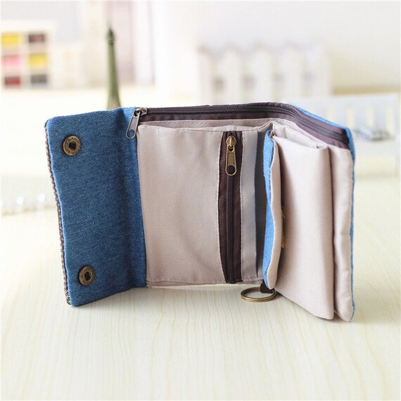 2022 Women Cotton Fabric Short Wallet for Female Large Capacity