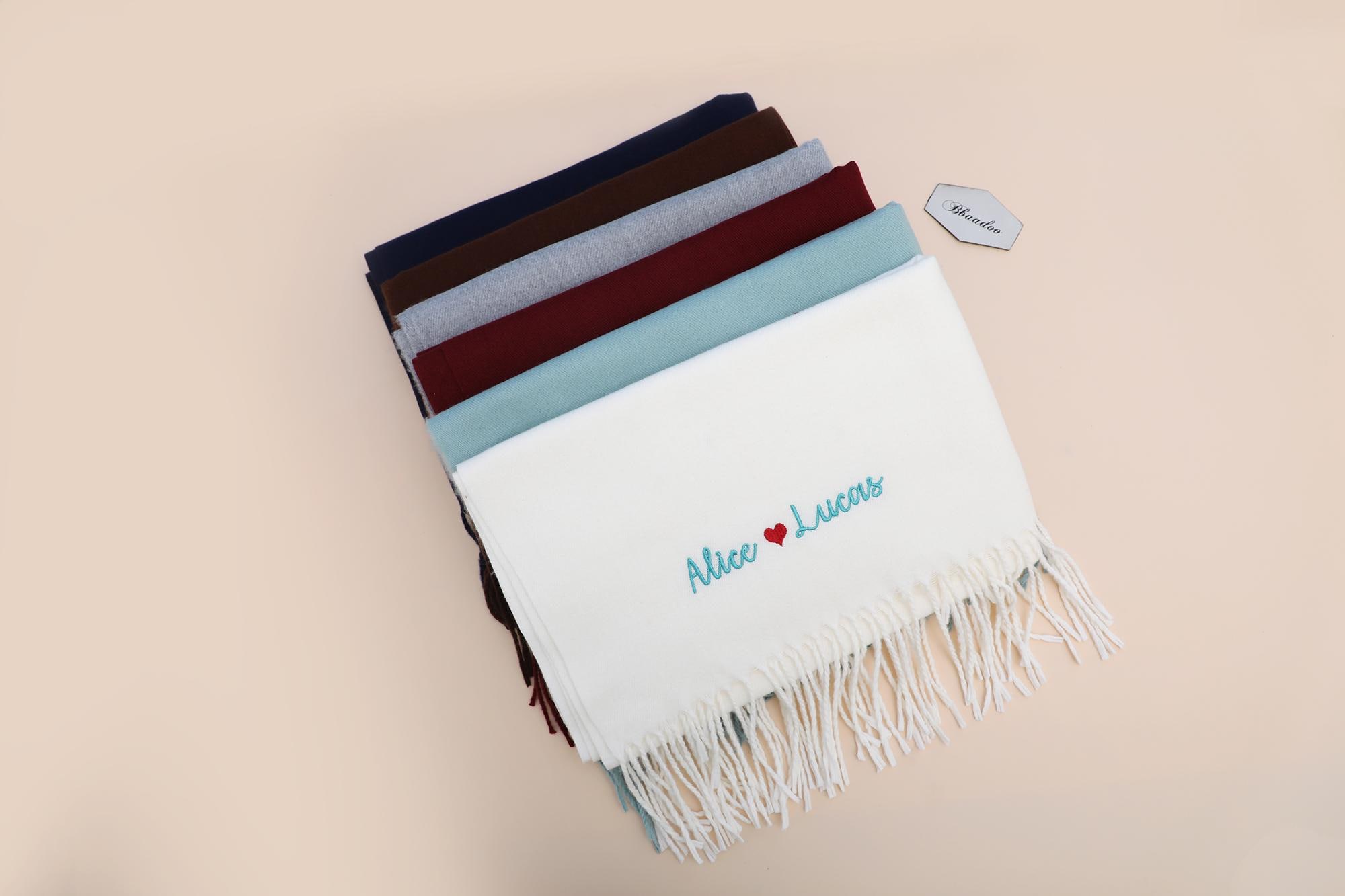 Personalised luxury scarf Winter Scarf Women Scarf Custom Christmas Scarf Embroidered Initial Scarf Wedding Scarf Gift Scarf 24111701
