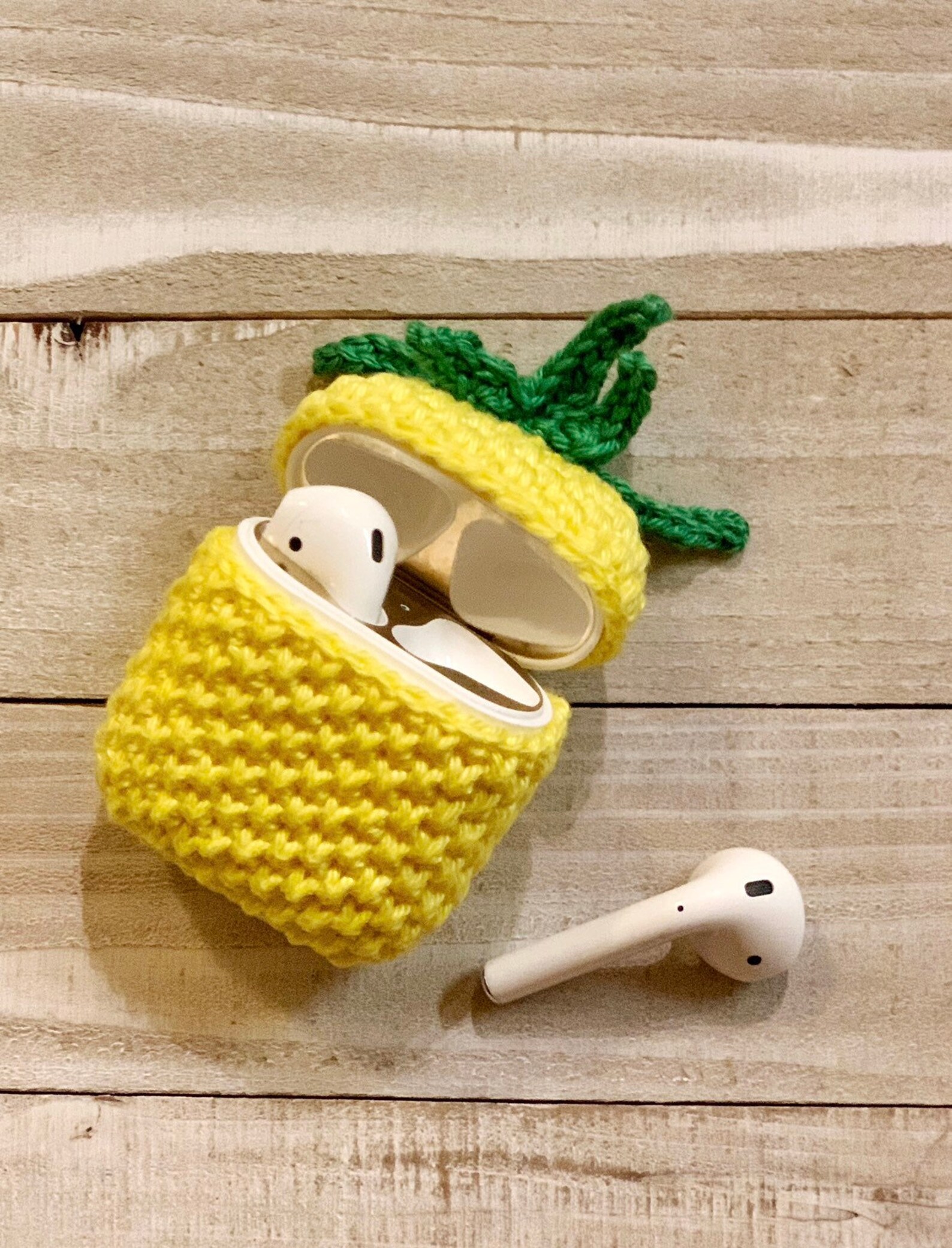Handmade Pineapple Airpods Case Knitted Crocheted 100 Etsy