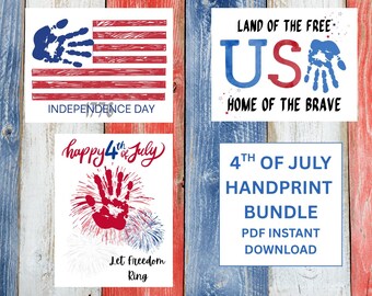 Fourth of July handprint bundle digital download