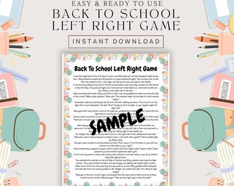 Back to School Left Right Game: Classroom Icebreaker (Printable PDF Download)