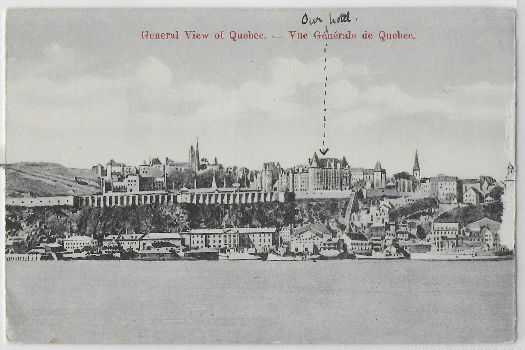Image of 1910 - General View Of Quebec, Canada Vintage Postcard