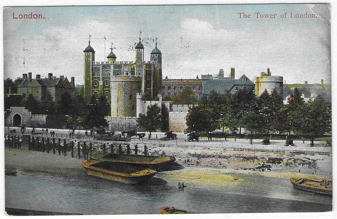 Image of 1905 - Tower Of London Vintage Postcard Written & Posted On 5 April London Landmarks History