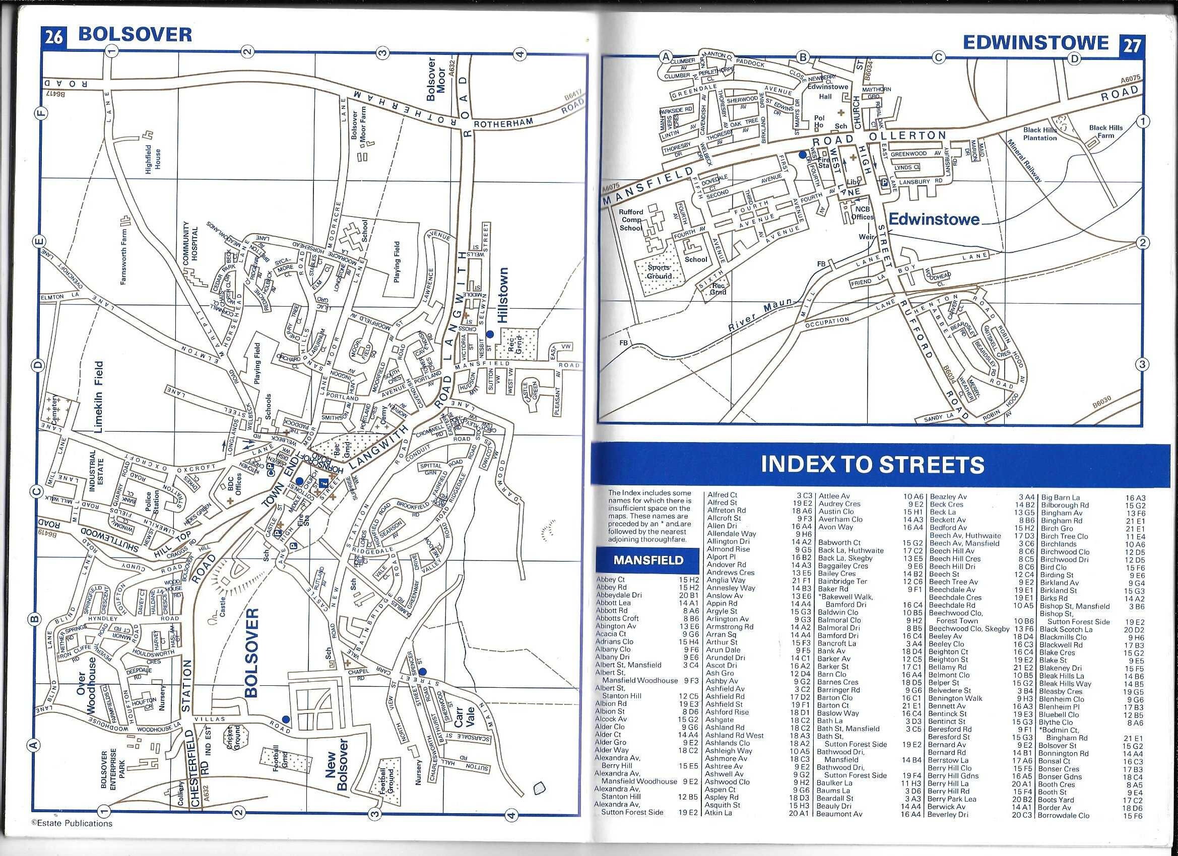 LOCAL RED BOOK Mansfield Nottinghamshire Street Map Etsy