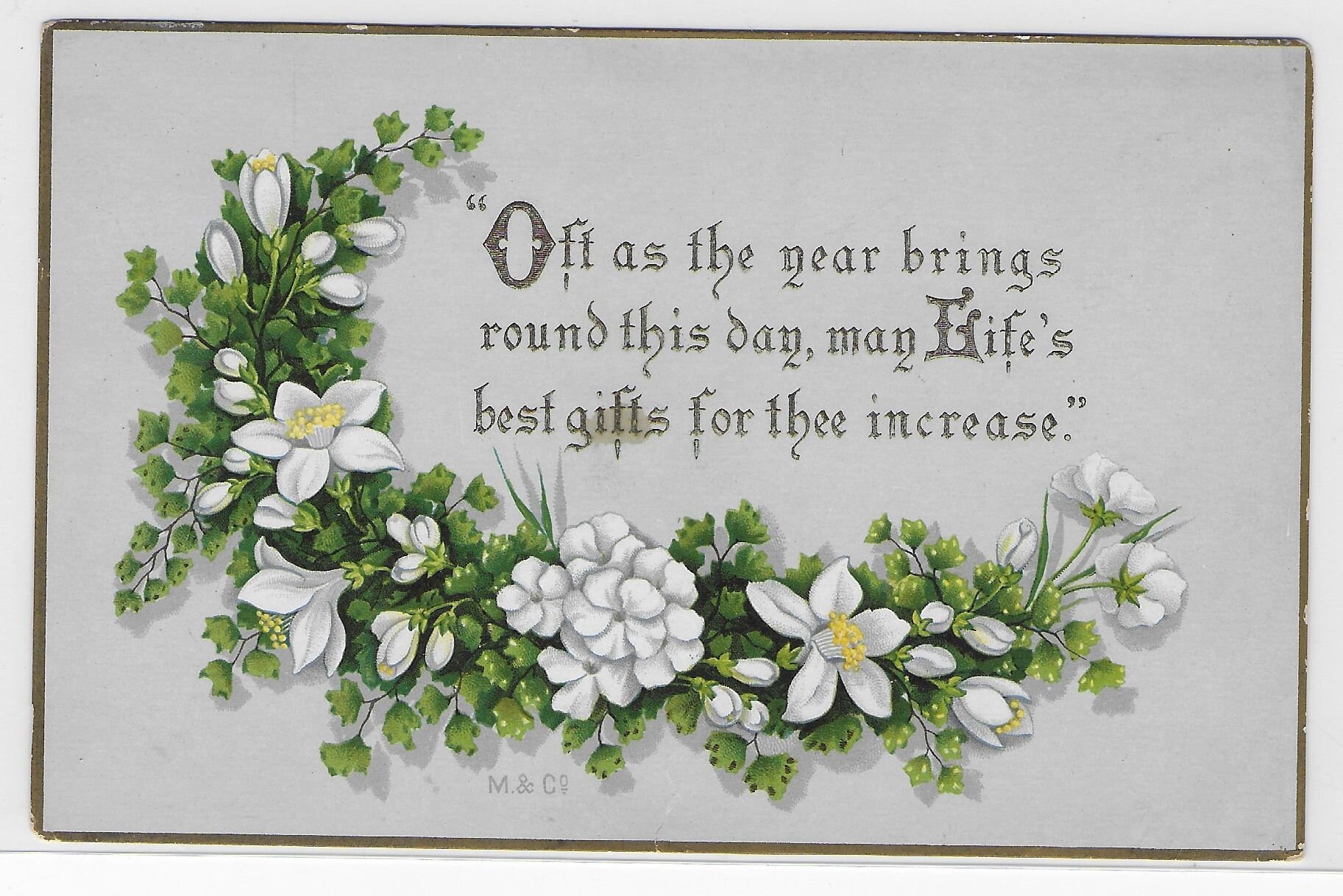 Image of 1881 Greeting Card With A Verse - Blank Card Postcard Sized Greeting Dated 22 Sep