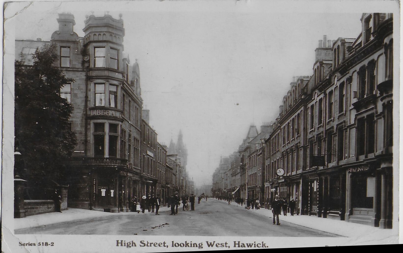 Image of 1909 Hawick High Street, Scotland - Vintage Postcard