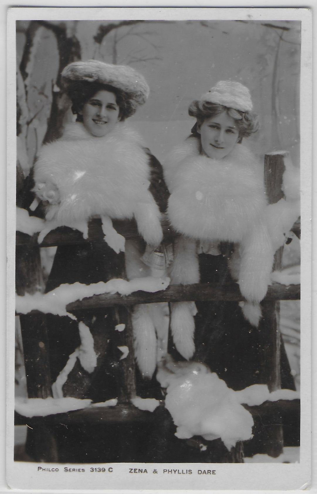 Image of 1906 - Actresses Miss Zena & Phyllis Dare Photo Portrait Vintage Postcard