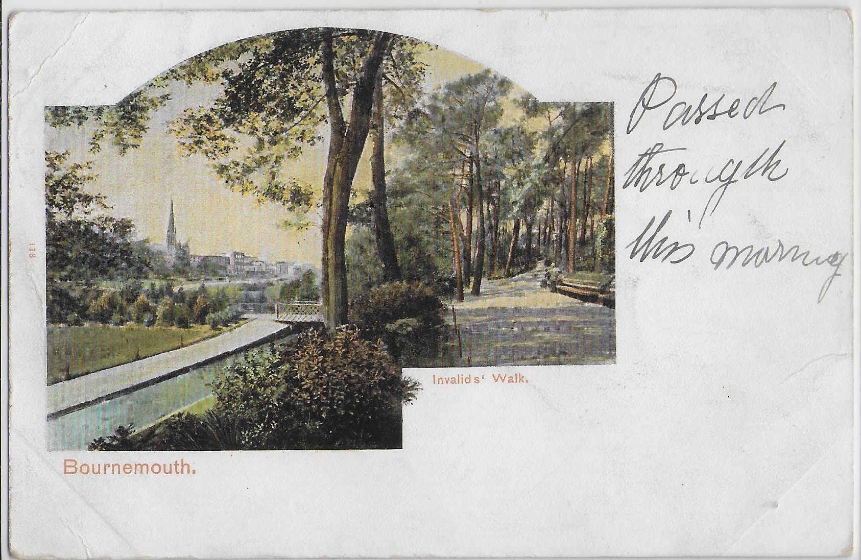 Image of 1902 Bournemouth, Invalid Walk - Vintage Postcard