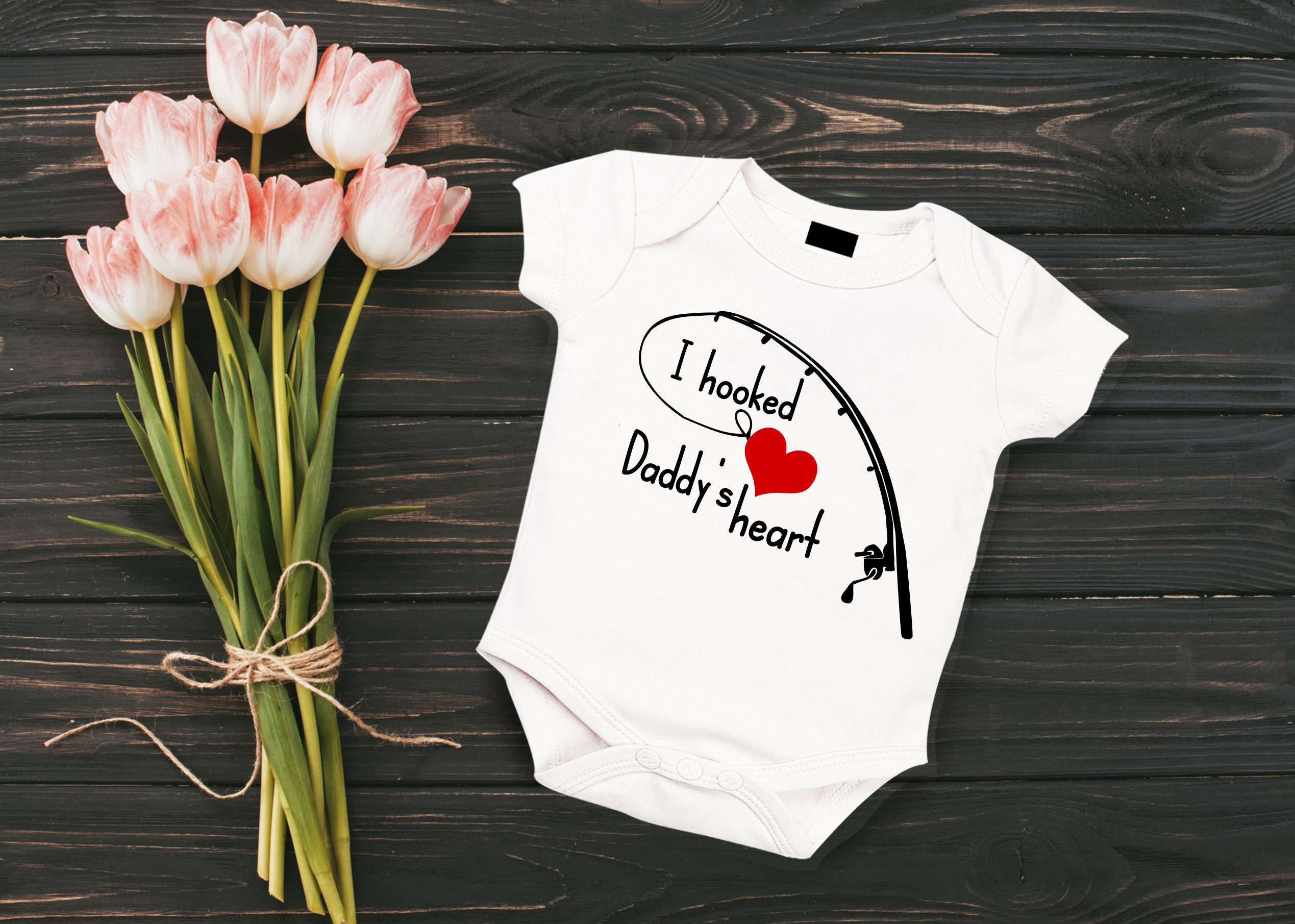 I Hooked Daddys Heart Digital File Svg And Png Etsy
