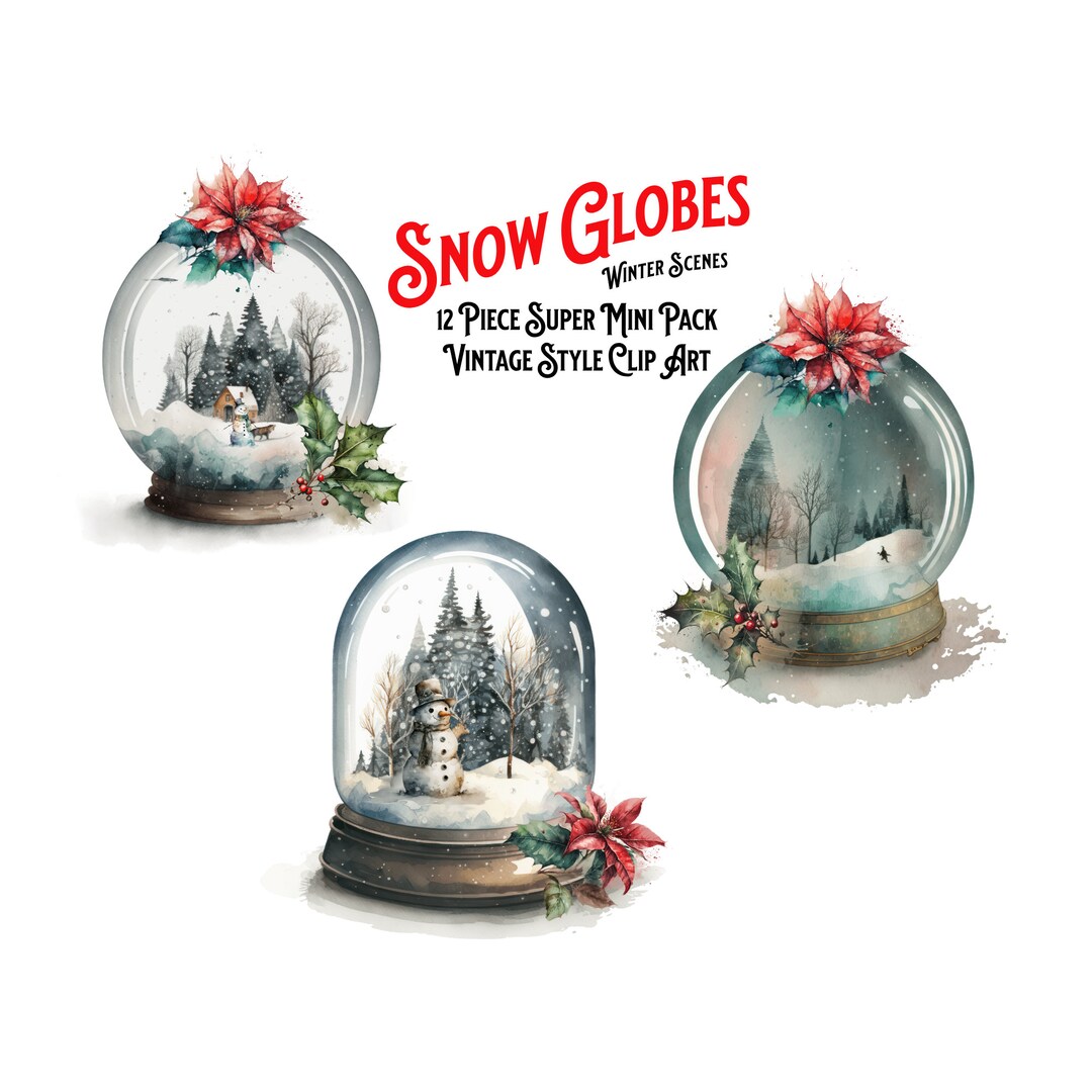 Snow Globes With Winter Scenes Etsy