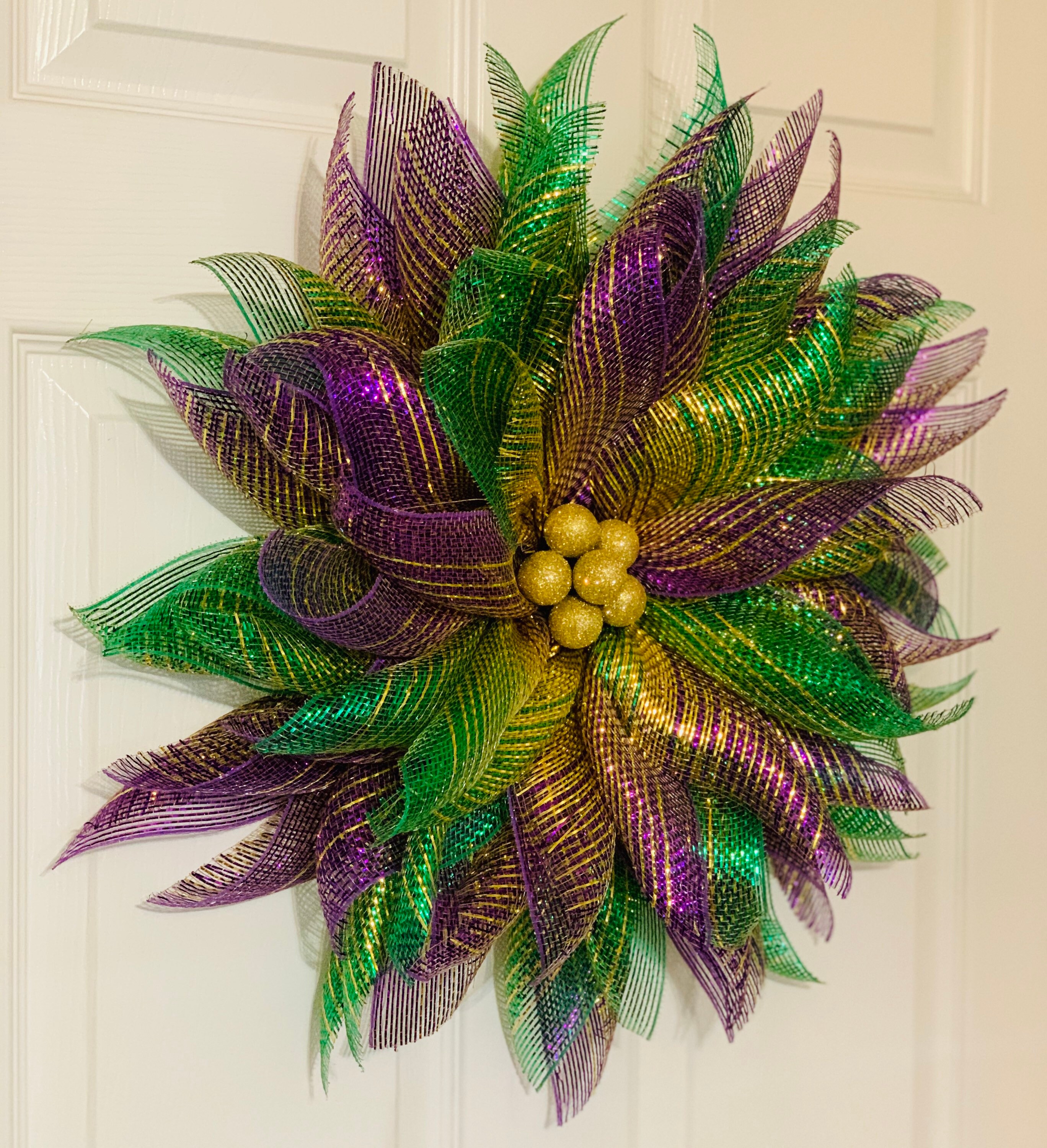 Mardi Gras Wreath Poinsettia Wreath Mardi Gras Wedding Etsy UK