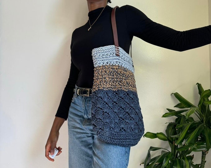 Vintage braided woven shoulder bag