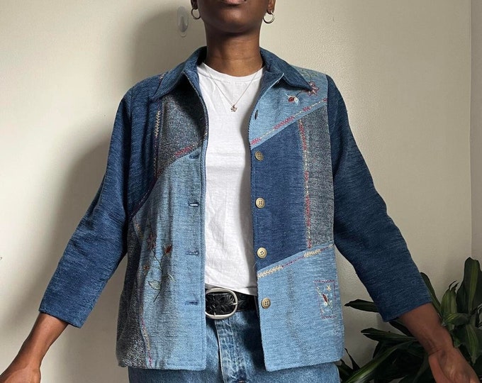 Vintage long sleeves button up cottage vest