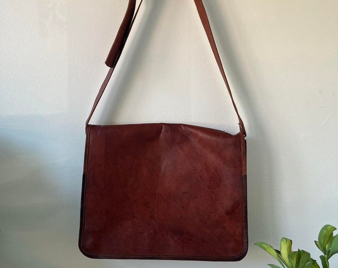 Distressed vintage leather bag