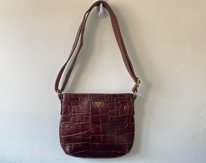 Vintage Y2K crocodile leather shoulder bag