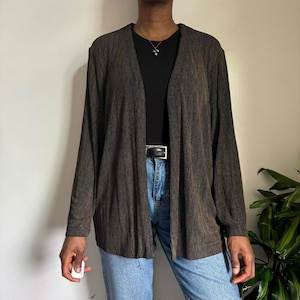 Vintage Langarm Strickjacke Bluse
