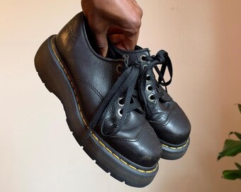 Dr. Martens 8651 zwarte leren platform Oxford schoenen uit de jaren 90 voor dames (VS)