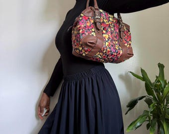 Vintage florale shoulder bag with buckle details