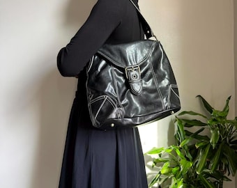 Bolso de hombro vintage negro tipo coqueta