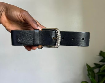 Millennium Black Genuine Leather Belt (size M) - Etsy display picture 2