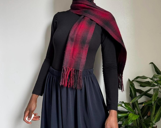 Vintage two tones Fringe knit Scarf