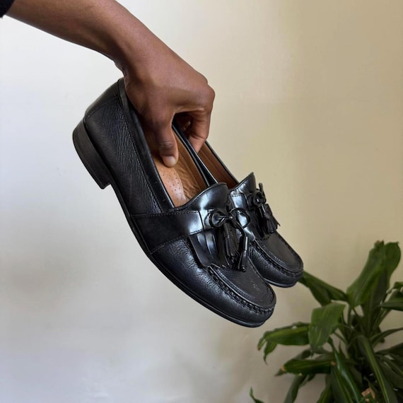 Vintage Giorgio Brutini Unisex Black Minimalist Loafter Flat  display picture 2