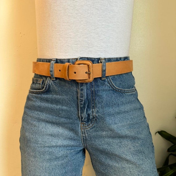 Vintage Tan leather belt - image 2