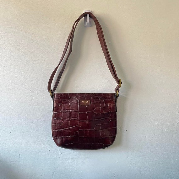 Vintage Y2K crocodile leather shoulder bag - image 1