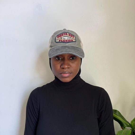 Vintage Siesta Key Florida Embroidered Faded Trucker Adjustable