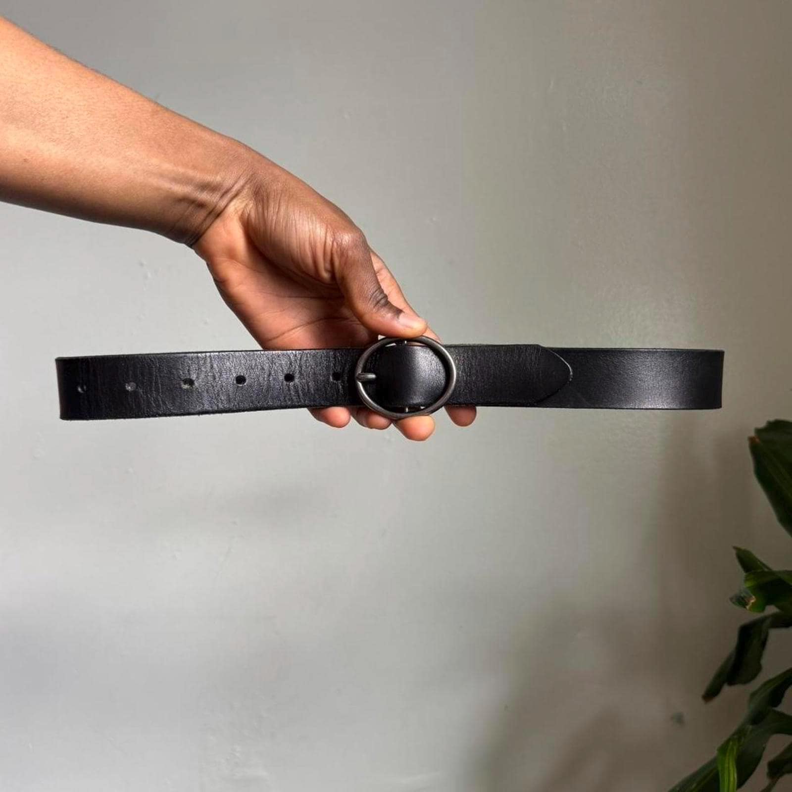 American Eagle SZ XS/S Leather Black & Antique Silver Double Buckle Belt NEW American Eagle Outfitters Men main image 4