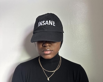 Y2K Datrium "INSANE" Black Embroidered Dad Hat