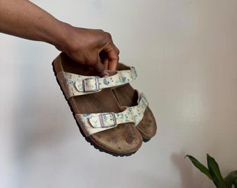 Birkenstock cream floral sandals size 36/5.5