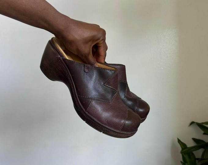 Vintage Womens Brown Clogs Sandals