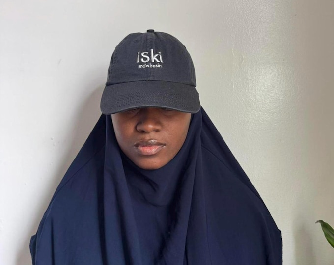 Vintage Iski Snowbasin Black and white ajustable cap